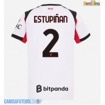 Camisa de time de futebol AC Milan Pervis Estupinan #2 Replicas 2º Equipamento Feminina 2025-26 Manga Curta
